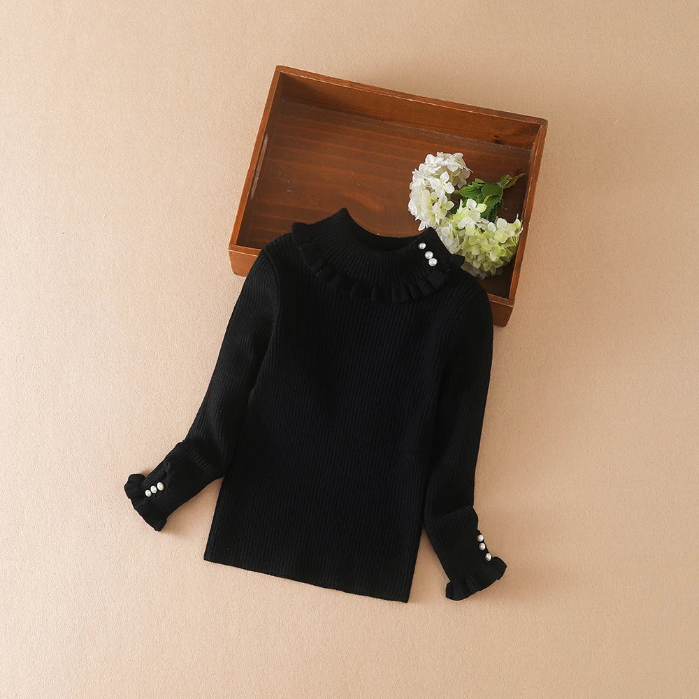 Girls Sweater 2025 New Winter Children Clothes Kids Tops Warm Knitwear Kids Sweater Baby Girls Turtleneck Sweaters