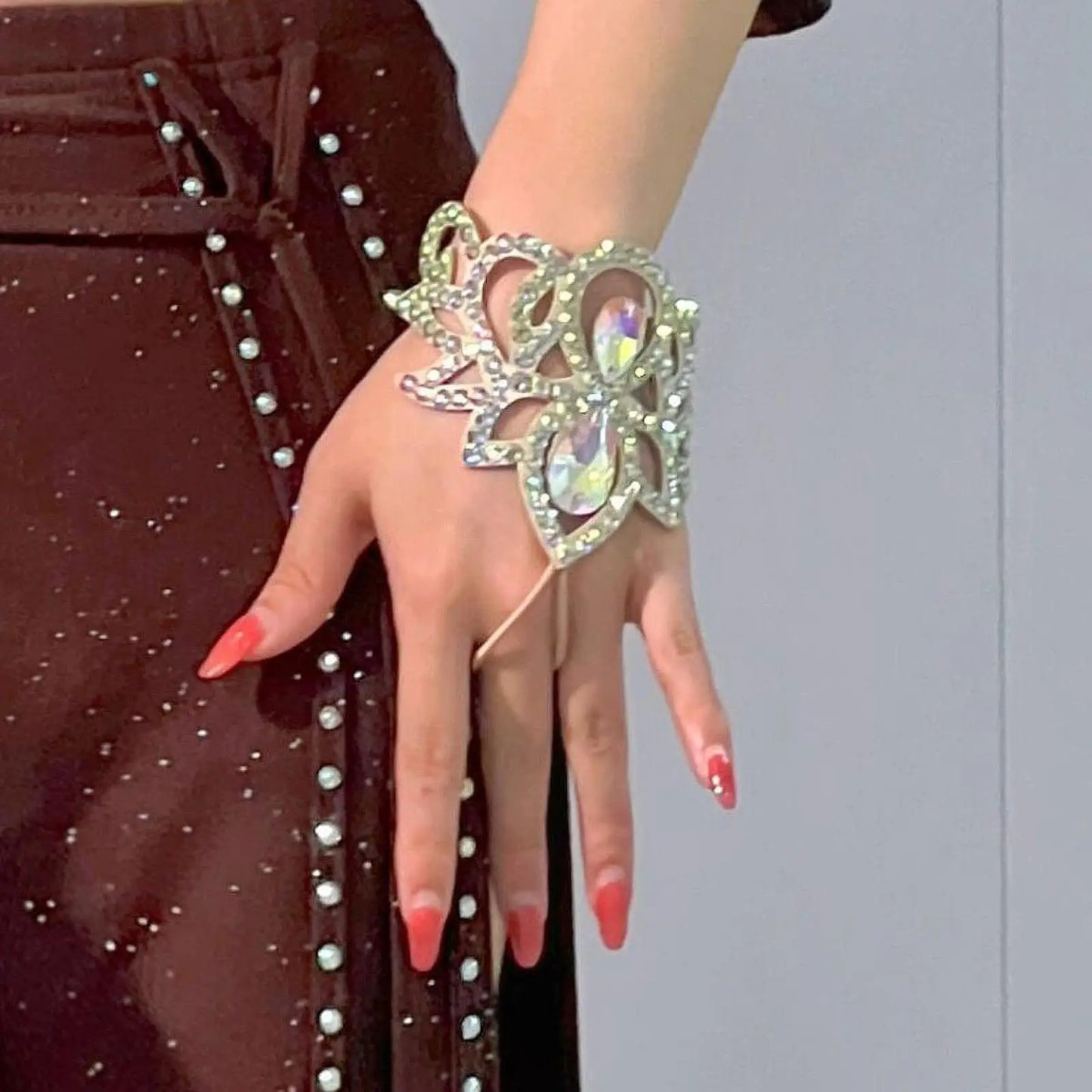 Belly Dancer Jewelry, Women Handmade Elegant Shining Hand Chain Jewellery, Linked Bracelet Chain Jewelry