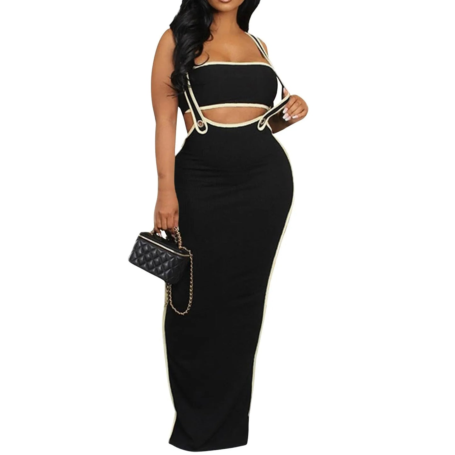 dresses for women One-piece dress design Personality and fashion Sexy Bodycon Tube Crop And Slit Maxi Suspender Skirt vestidos