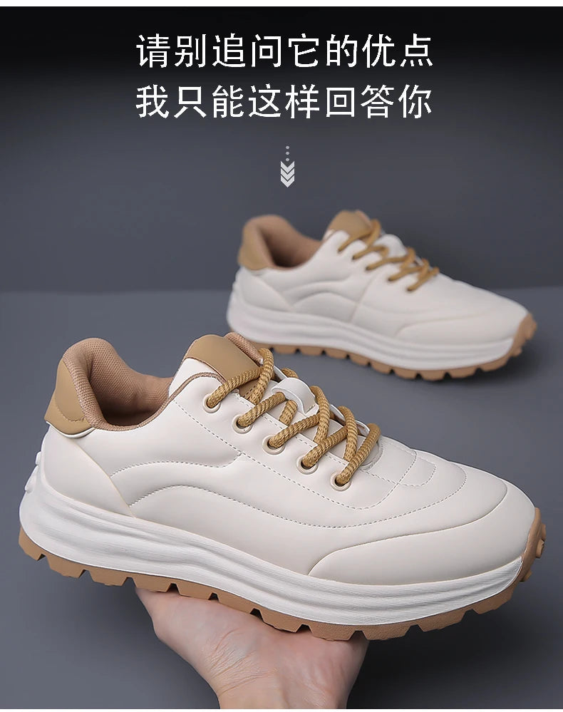 2025 New High-Quality Casual Sports Shoes With Breathable Leather Surface Anti Slip Soft Sole Round Toe Sports Shoes 38-44