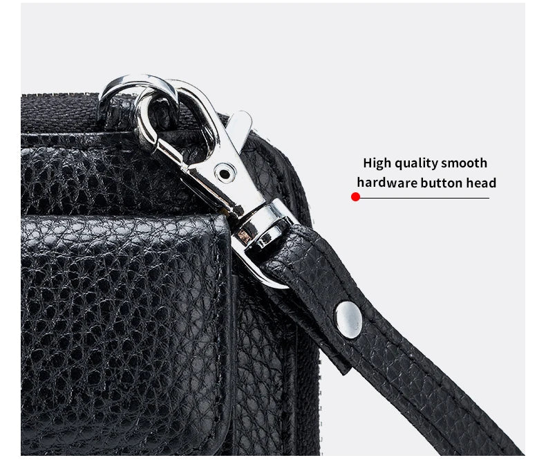 New Women Handbags Female Genuine Leather Shoulder Bags Multi Functional Large Capacity Crossbody Bags Touch Screen Phone Bag