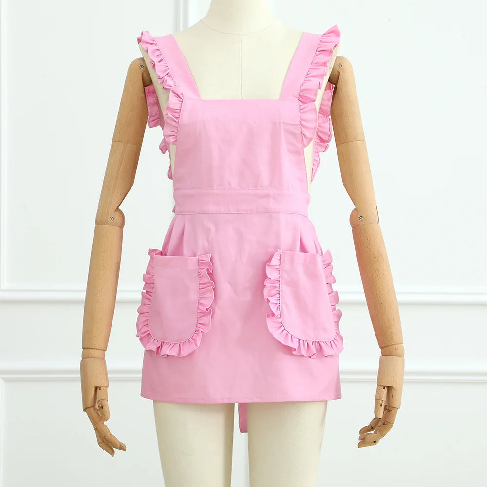 Kids Apron Kitchen Aprons With Ruffle For Cooking Baking Painting Crafting Art Party and Gardening Outfits Adjustable Strap