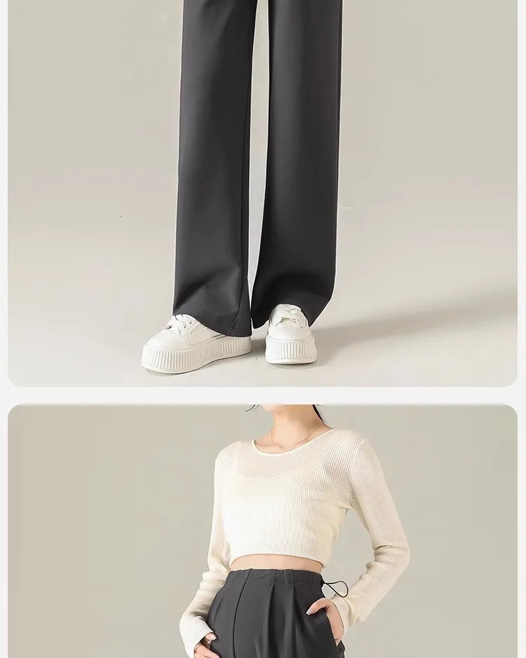 Maternity Pants Spring and Autumn Outside Wear No Support Wide Leg Pants Fall Pregnancy Not Strangling Belly Pants Maternity Wea