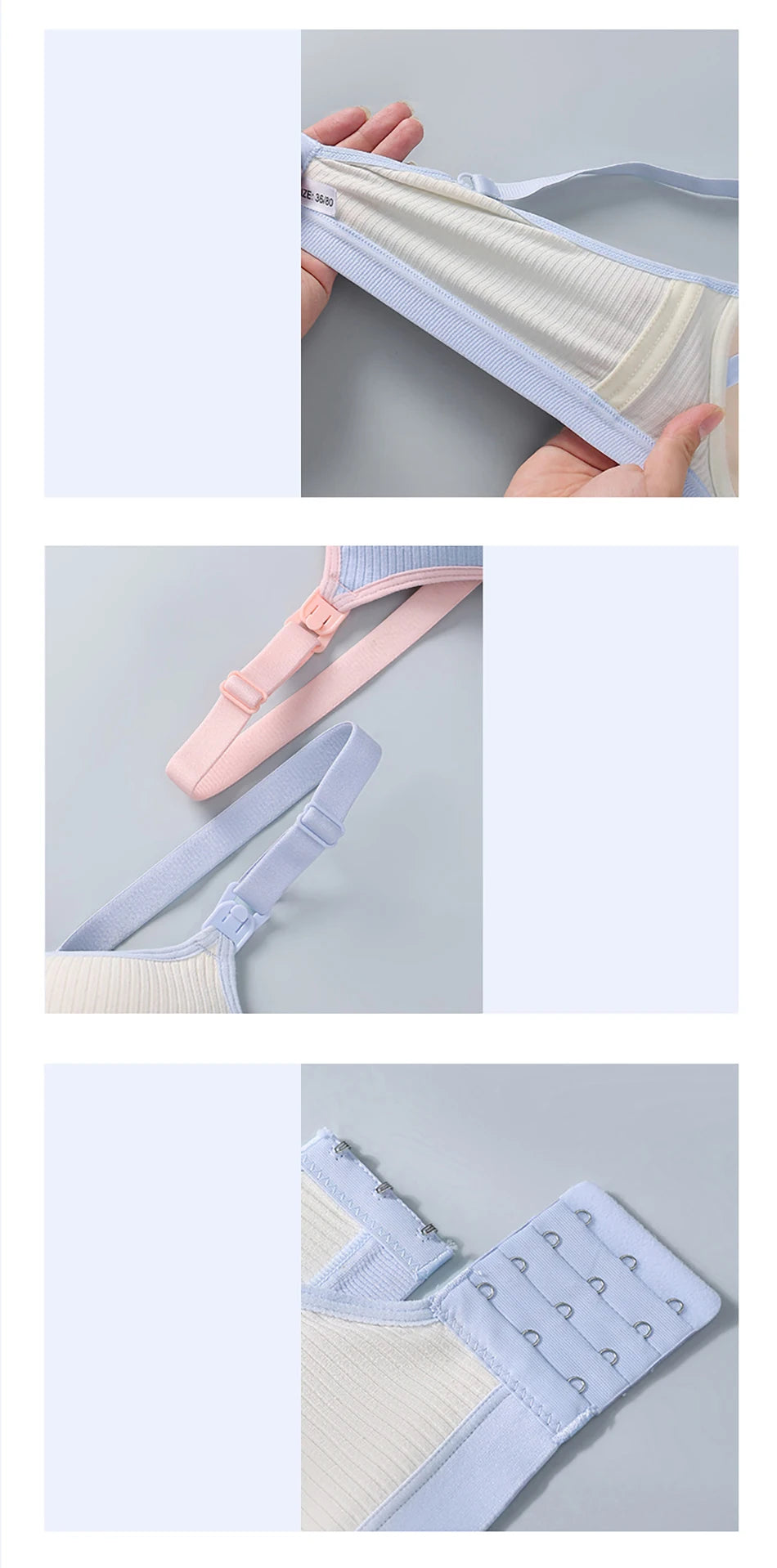 Maternity Nursing Bra No Underwire Front Open Gathered Support Cups Bralette Soft Comfort for Pregnant Women Underwear Clothing