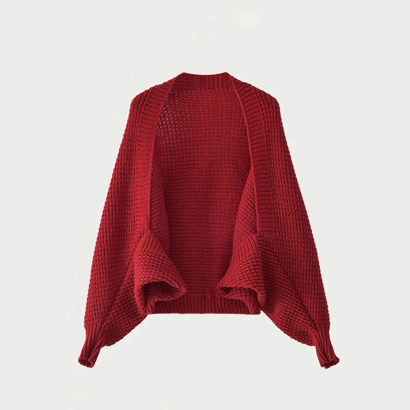 Shrug Sweater Women's Long Sleeve Open Front Knitted Cardigan Sweater Female Fall Winter Wrap-Up Knitwear Basic Outfit