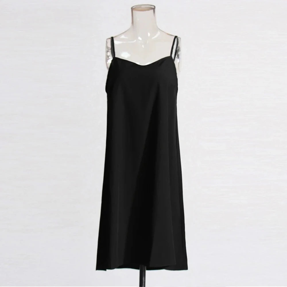 TWOTWINSTYLE Hit Color Spliced Printing Midi Dresses for Women Round Neck Short Sleeves Patchwork Lace Up Elegant Dress Female