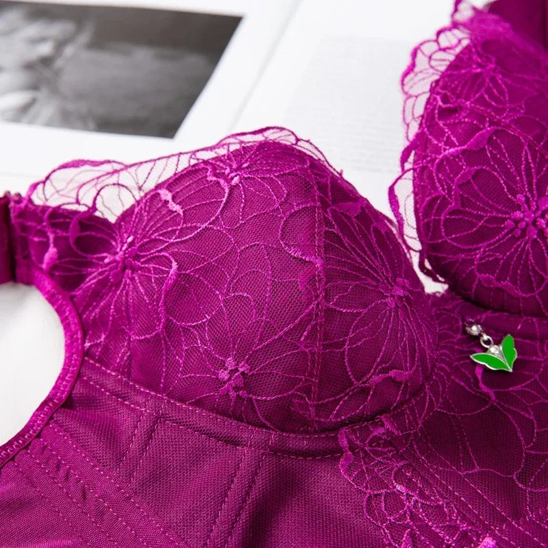 Embroidery Bras for Women Lingerie Sexy Bra Bralette Solid Plus Size Lace Bra Thin Push Up Bra 2024 Fashion CD Cup Backless Bra