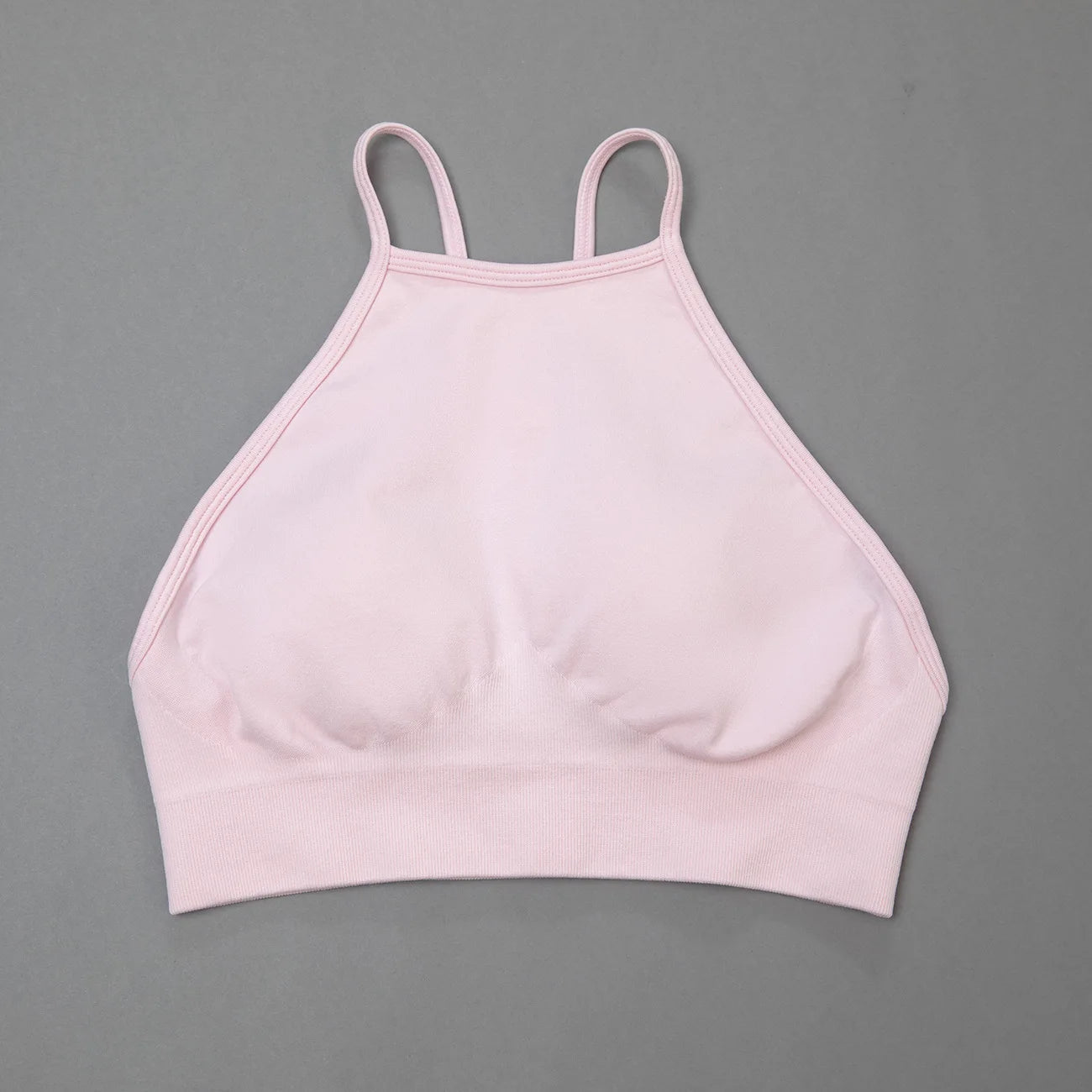 Women Sports Bra for Workout High Neck Gym Crop Top Nylon Fitness Shirts Padded Activewear