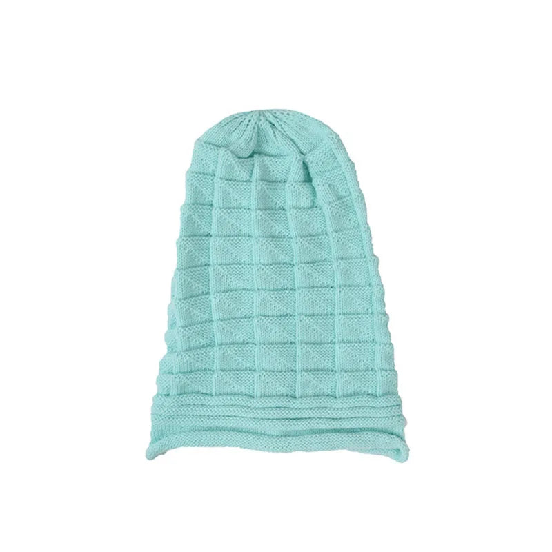 Knitted Hat Women's Autumn And Winter Head Cap Fashion Solid Color Outdoor Windproof Keep Warm Thicken Knitted Hats