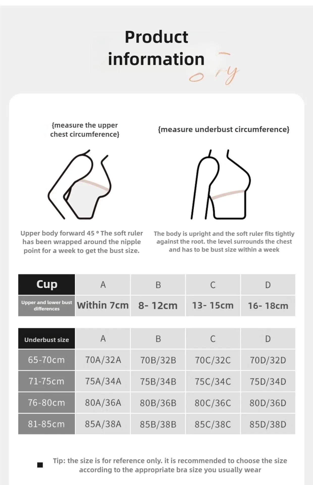 Women's underbra without underwire, thin and small bra for women, with a sexy front buckle and a beautiful back