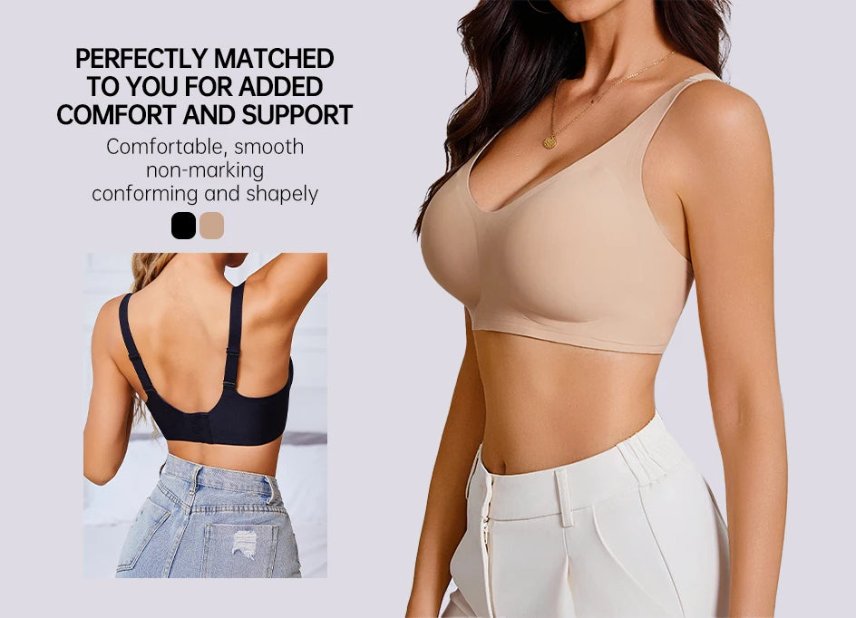 Women Underwire Bra Wide Adjuestable Strap Solid Color Plus Size Bras for Women Thin Removable Pads Underwear Sexy Black Bra