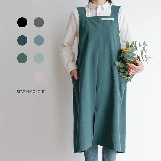 Waterproof Apron for Kitchen Chef, 100% Cotton, Gardening, Florist Baking, Coffee Shop, Ceramics Handwork, Restaurant Waiter