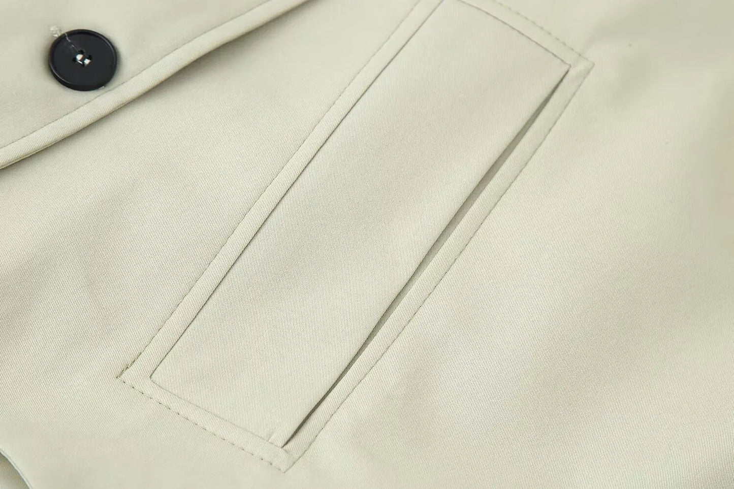 Windbreaker Outerwears Women Hood Cropped Jacket Trench Coat 2025 Autumn Long Sleeve Turn-Down Collar Casual Buttons Coats Cloth