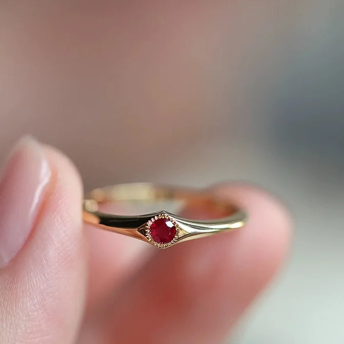 Classic Art Ruby rings for women Slim Stacked Style Light Luxury Retro fine Red Ring Suitable for Daily Wearing Jewelry Gifts