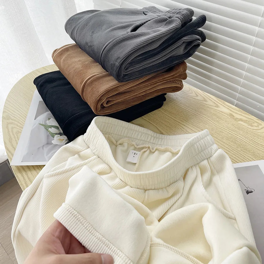 Wide-leg Trousers Women Autumn Winter 2025 New High Waist Draping Straight Tube Casual Versatility Floor Straight leg pants