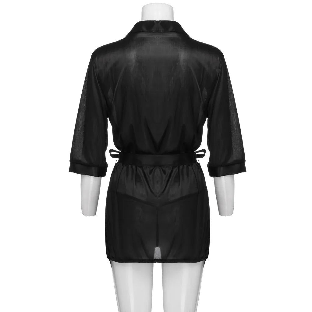 Women'S Pajamas Womens Sexy Satin Sleepwear Lingerie Nightwear  Night Gown Robe Women'S High-Quality And Comfortable Nightgown