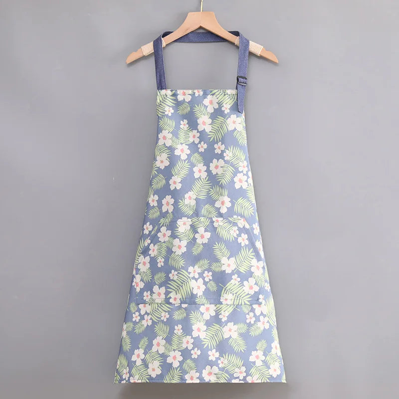 New Cotton Canvas Fashion Waterproof Apron Kitchen Aprons for Women Men Cooking Female Adult Waist Thin Breathable Male Work