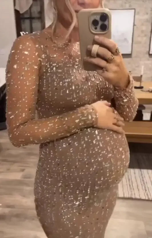 Sparkly Wedding Dresses maternity dresses photoshoot vestidos para embarazadas платье для беременных baby shower