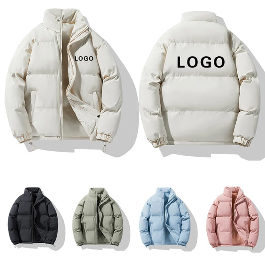 Winter Down Jacket With Logo Printed Outdoor Men's Women's Sports Camping Thick Warm Jacket