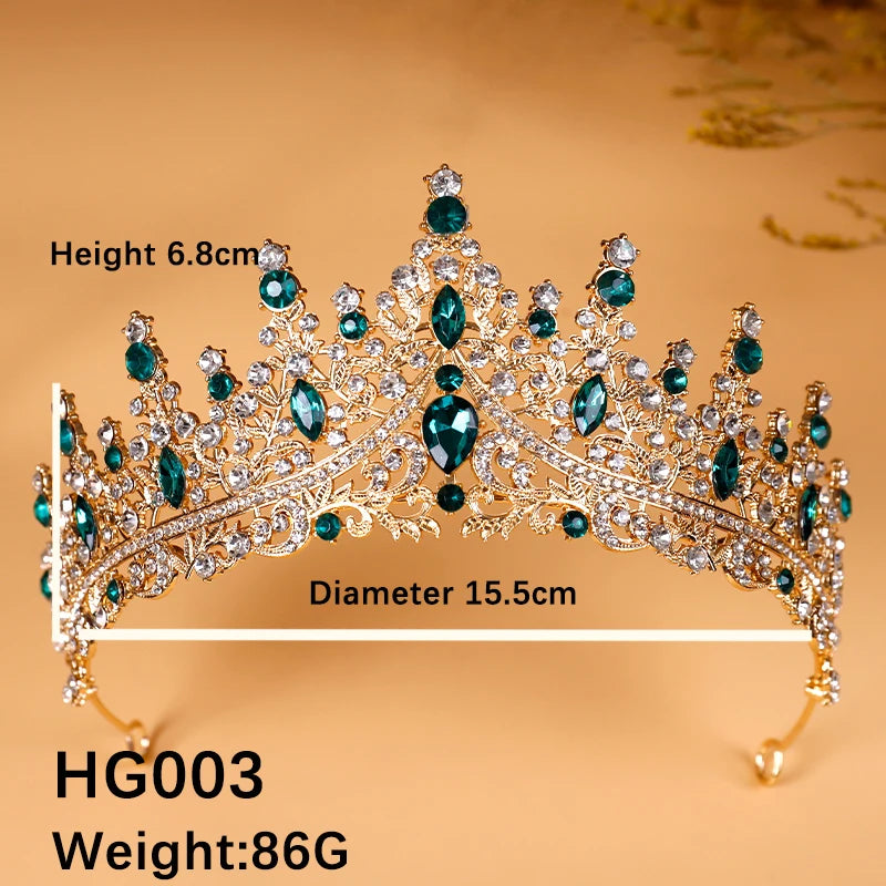 Bridal Headwear - A Golden Lady Fashion Wedding Crown, Rhinestone Classic Princess Tiaras