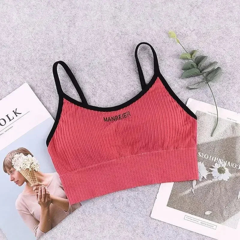 Sports Bra for Women Gym Sexy Crop Top Bra Women Cotton Underwear Soft Comfort Tube Tops Female Brassiere Tops for Girls Bra Top
