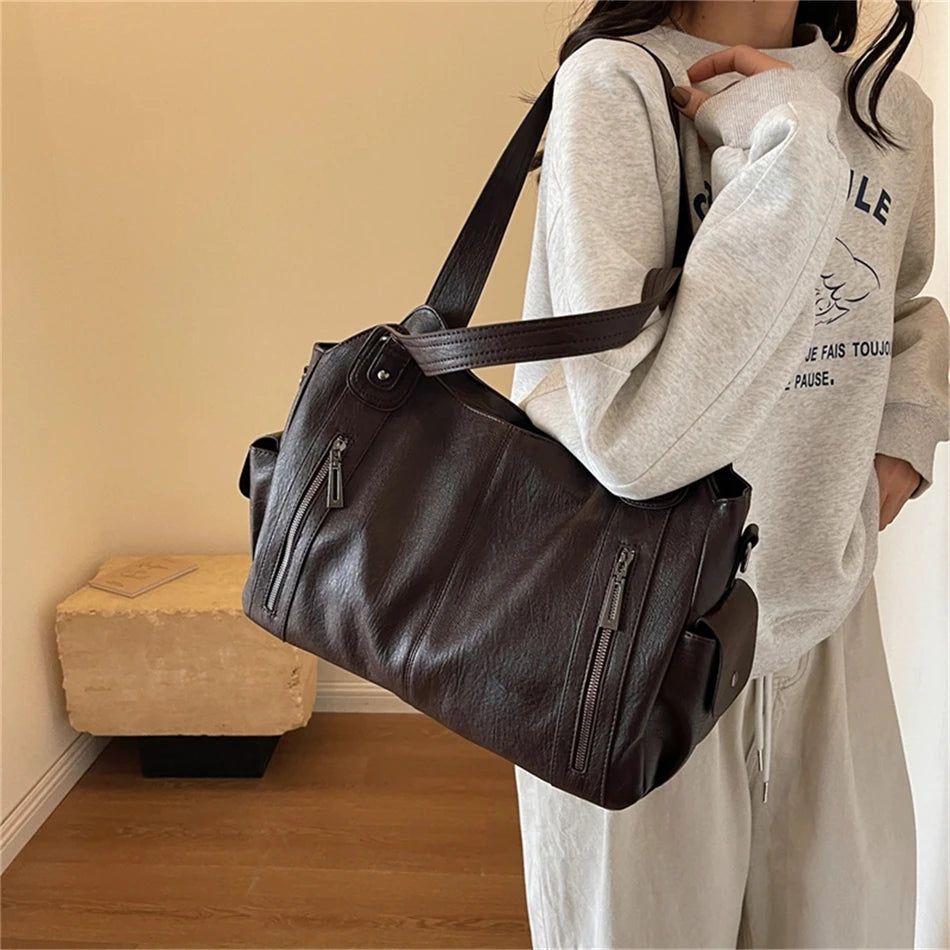 Female Handbag Large Capacity Shoulder Bags Big Stylsih Tote Bag Ladies Soft Leather Hobos Messenger Bags Women Shopper Bag Sac