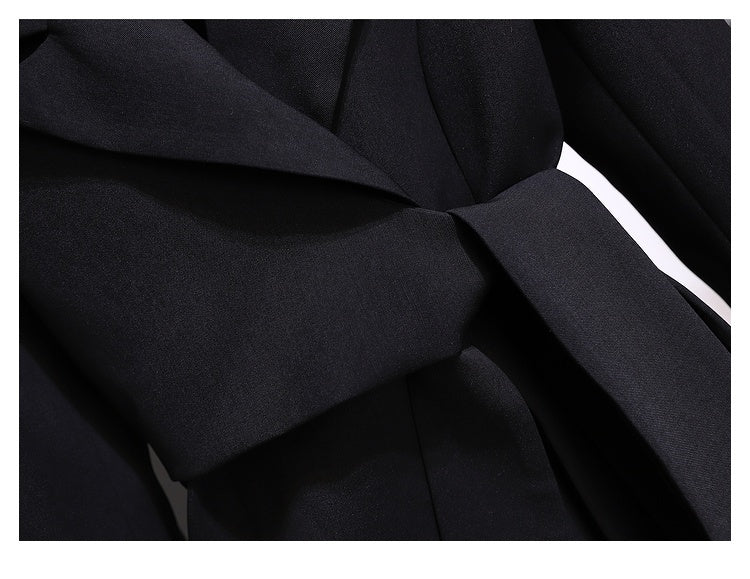 Blazer Women 2025 Spring New Fashion Women Clothing Suit Skirt Jacket Belt Waist Slim Suit Women Blazer Long Coat Black Blazers