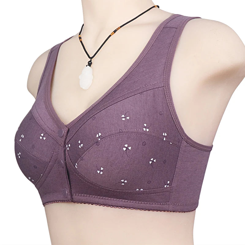 Bra For Women Wire Free Bra Cotton Underwear Front Closure Brassiere Women's Lingerie Large Bust 48 50 52 B C Cup