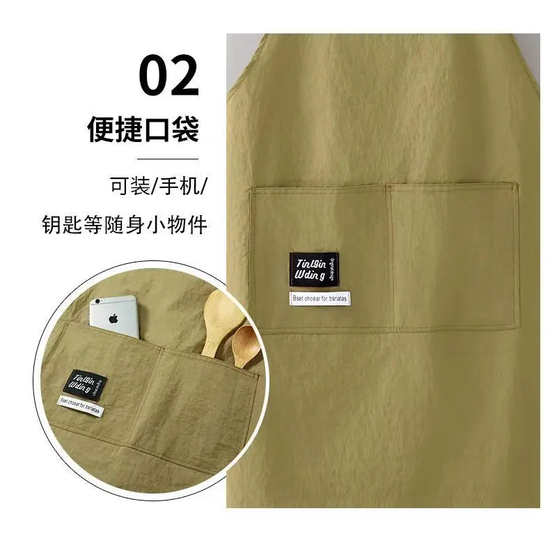 New Korean Household Kitchen Adult Waist Apron Waterproof Oil Resistant Cooking Chef Workwear for Catering Waiter Work Clothes