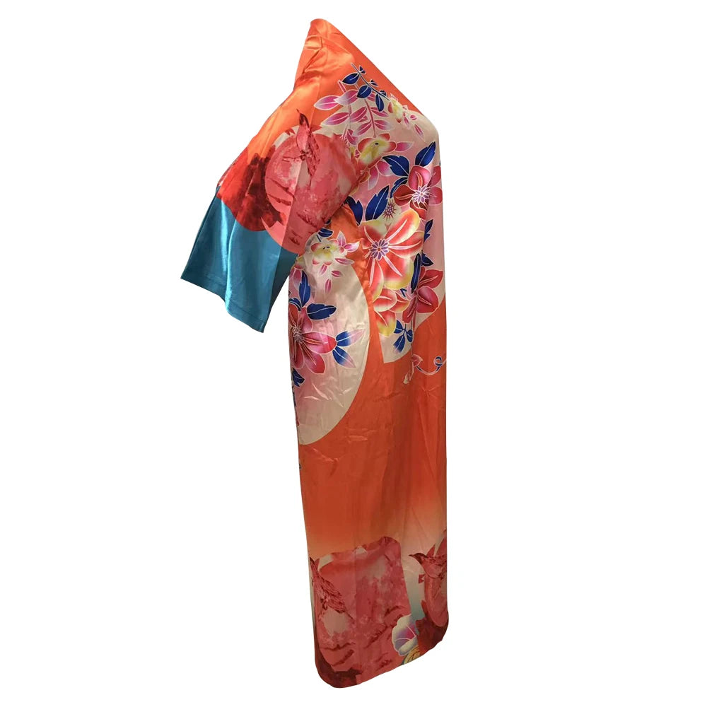 1359Women's cross-border explosive outerwear random print fashion casual trench coat