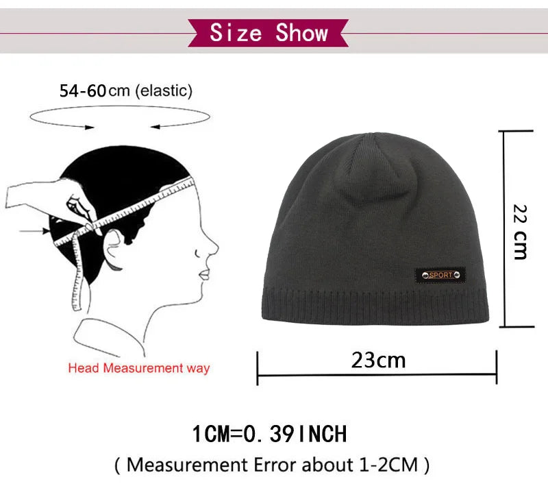 Knitted Hat Men Winter Hats For Women Beanie Hat Cap Fur Skullies Beanies шапка мужская Skull Gorro Bonnet Caps Man