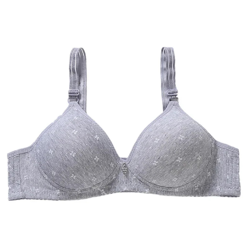 Cotton Soft Bra for Women B Cup No Steel Ring Comfort Thin Cup Sexy Little Flowers Push Up Brassiere Sweet Girl Lingerie Bra