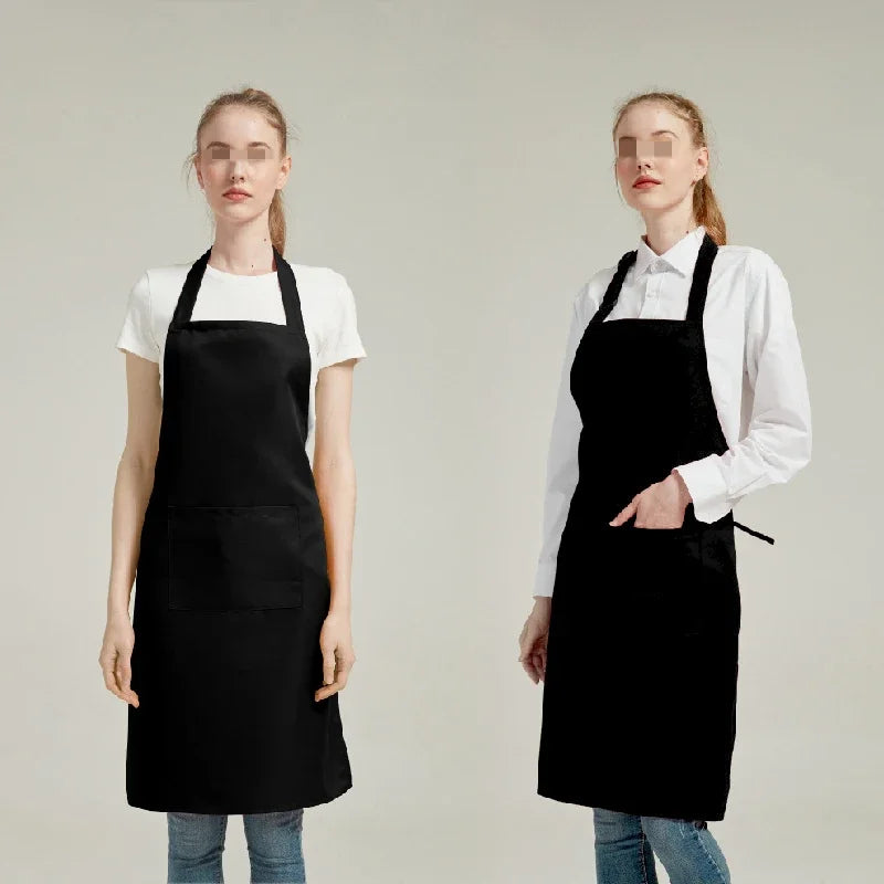 Comfortable Thin Kitchen Aprons for Woman Men Chef Work Apron for Grill Restaurant Bar Shop Cafes Beauty Nails Studios Uniform