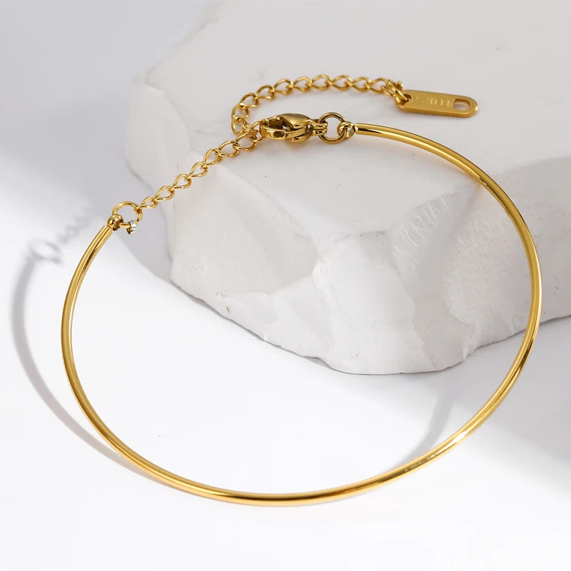 Bohemian Geometric Bangles for Women Gold Plated Stainless Steel Fashion Design Do Not Fade Bangle Bracelets Jewelry Gifts
