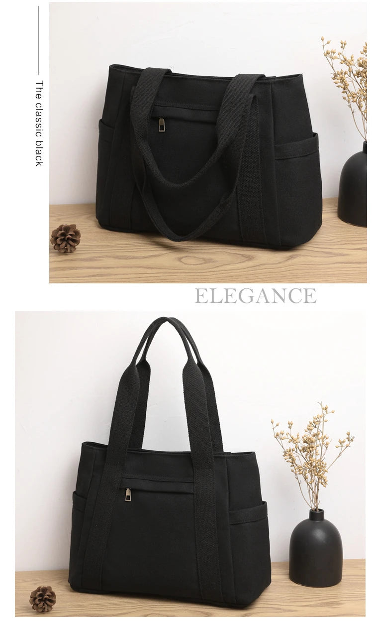 Women's handbag Fashionable Women's Canvas Top-Handle Bag for Daily Commuting and College Style Student Outfit Shoulder Bag