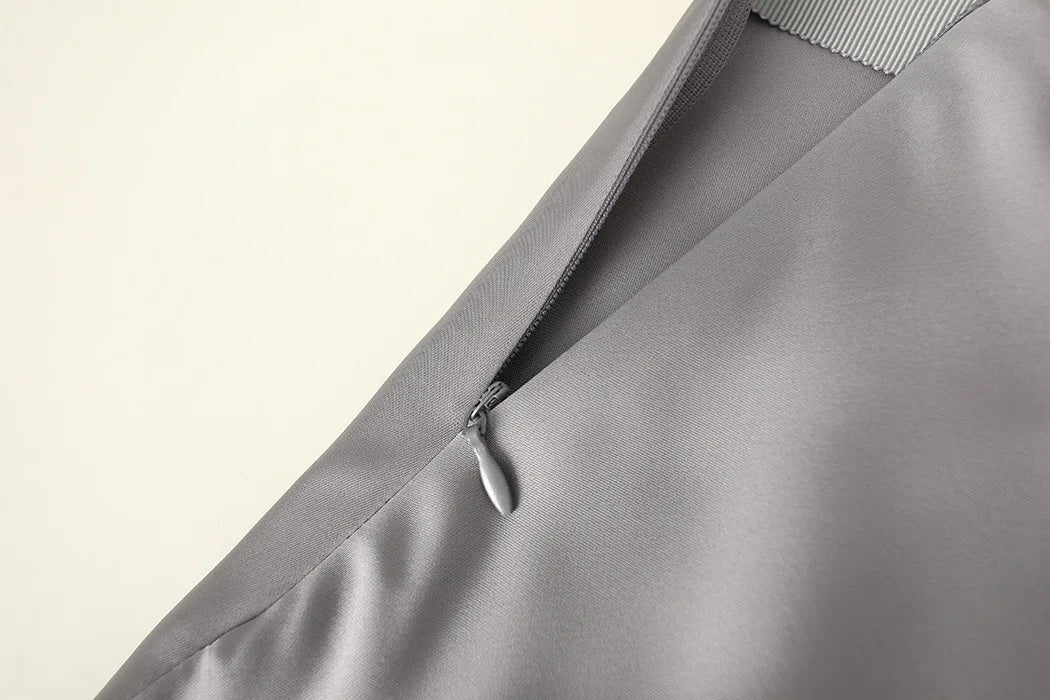 Elegant Skirts for Women Satin High Waisted 2025 New Slim Fit Long Skirt Fashion Temperament Simple Versatile Grey Black Skirts