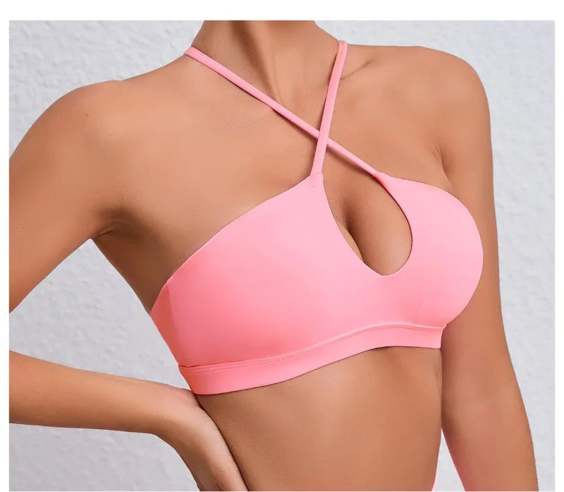 Women's Yoga Bra - Running Cross Back Breathable Naked Feel Sports Fitness Bra  for Yoga Running Gym Top