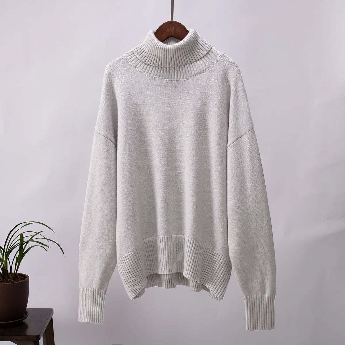 Sweater for Woman Autumn Winter New High Neck Thickened Warmth Knitted Sweater Fashionable Casual Loose Sweaters Pullovers