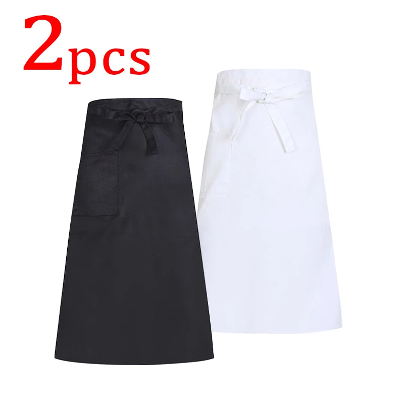 Catering Kitchen Apron for Women/Men With Pockets Work Mandil Cleaning Pinafore Restaurant  Chef Apron Shop Waiter Work Uniform