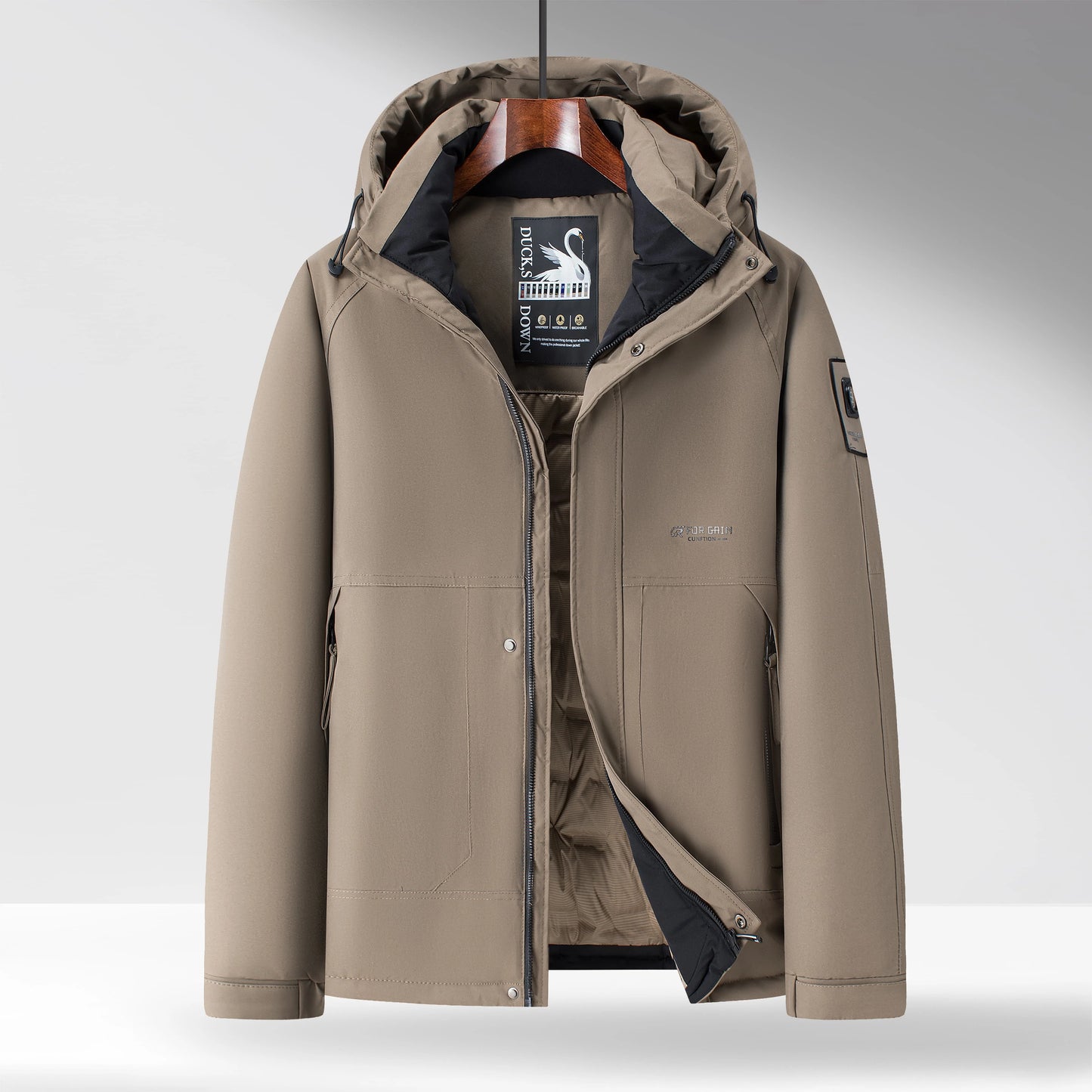 Winter Down Jacket for Men 2025 New Loose Big and Tall Hooded Coat Warm White Duck Down Father Outdoor Jacket for Male