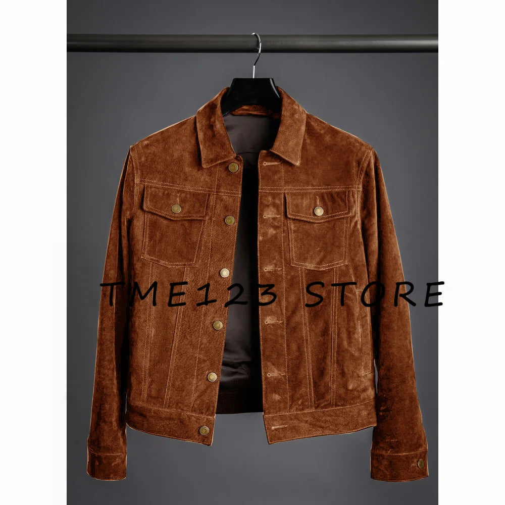 Jackets Man New Suede Men's Jacket High Quality Simple Jacket Korean Reviews Many Coat Mens Clothing Coats