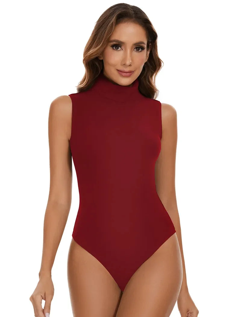 Bodysuit for Women Tummy Control New Tops Body Shaper Compression Butt Lifting Shapewear High Collar Sleeveless Bodysuits