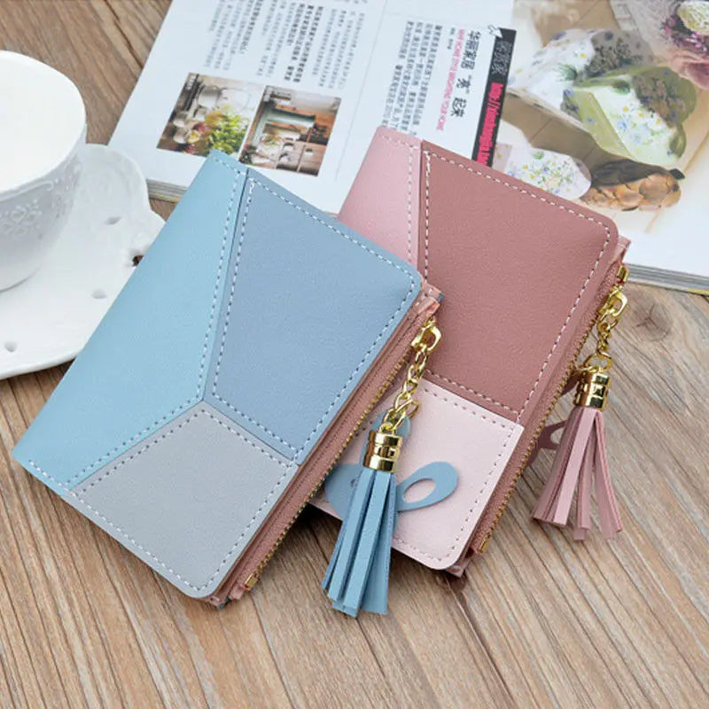 Women Fashion Wallets Zipper Coin Purse Ladies Short Purses Handbags Women Clutch Credit Cards Holder PU Leather Billfold Wallet