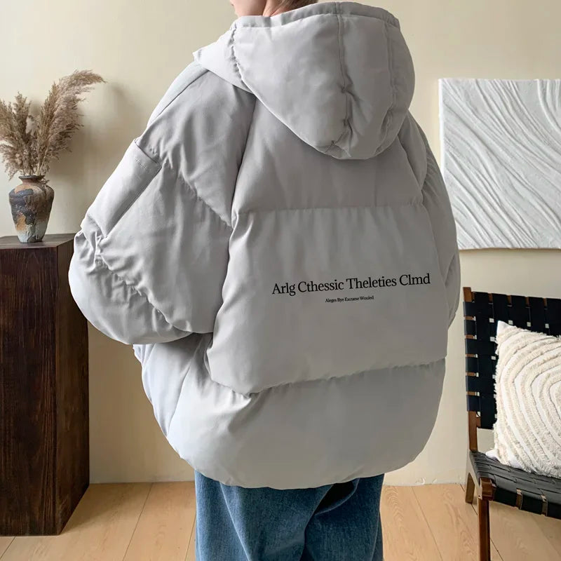 Winter Bread Jacket Winter for Men Fashion Warm Male Parkas Big Size Letter Print Men's Cotton Coat Oversize Men Clothing 2024