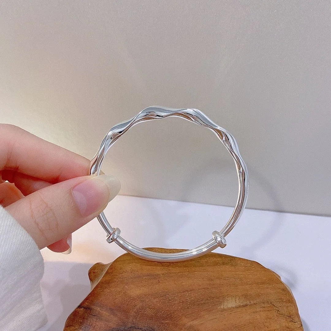 Luxury Sliver Bangles for Women Mobius Twisted Bangles Simple Bangle Wedding Party Jewelry Accessories Браслеты На Руку Женские