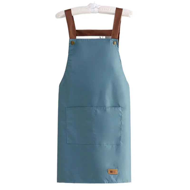 Kitchen Apron Rivet Strap Leather Apron Multi-functional Stain-resistant Oil-proof Waterproof Cooking Solid Color Hotel Workwear
