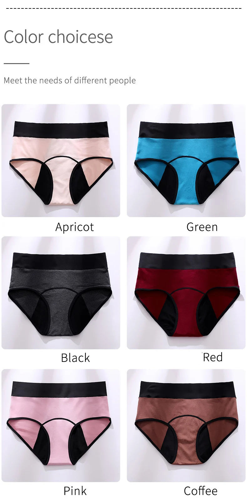 Women's menstrual panties physiological underpants triangular pants aunt mid rise  Leak Proof physiological panties