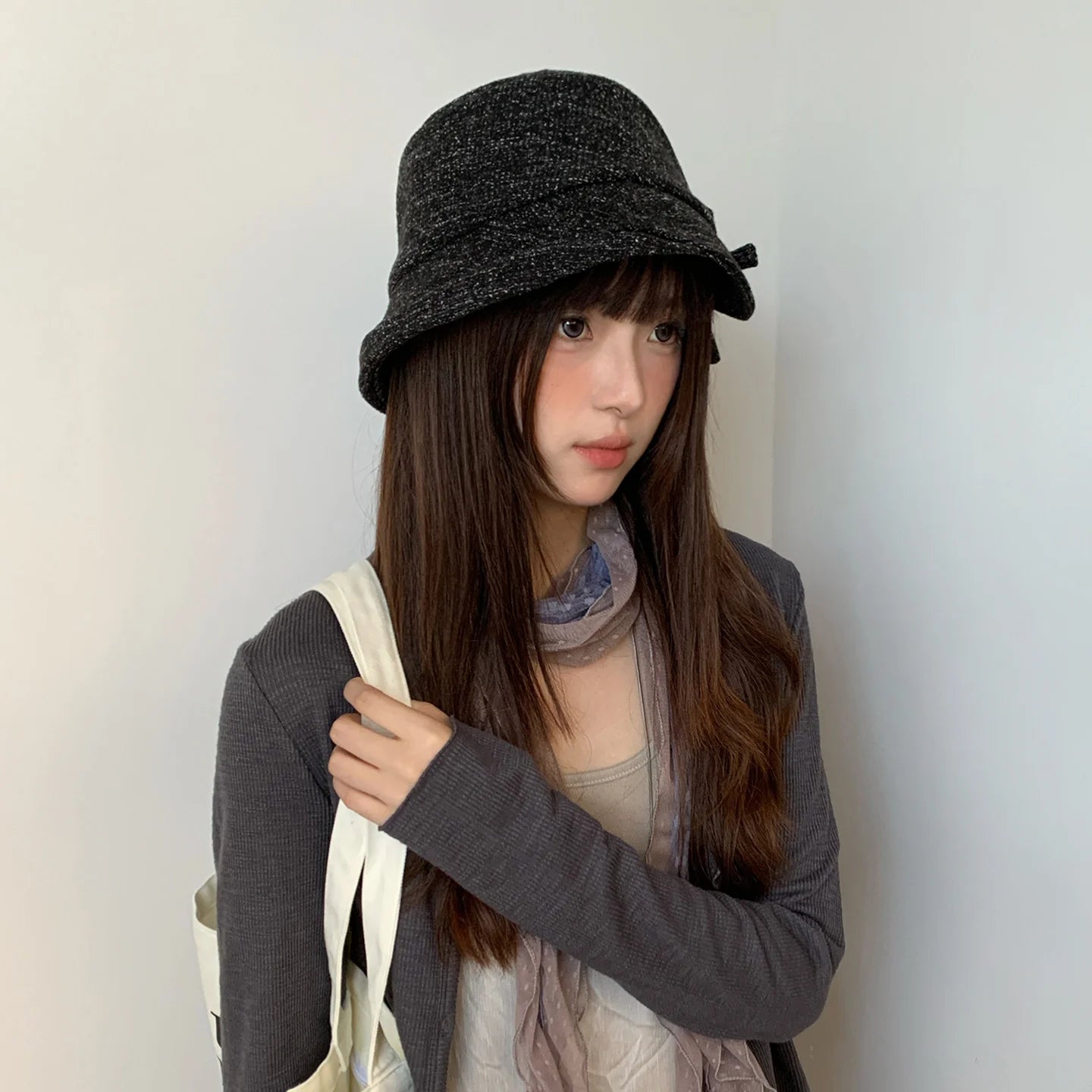 Fashionable Bow-Tie Bucket Hat For Women Which Makes Your Face Look Smaller New Retro Versatile Hat For Autumn And Winter