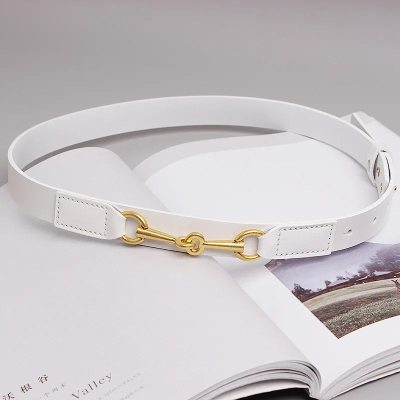 Women's Belt New Simple Belts For Women Saddle Buckle Decoration Cowhide Belt Female