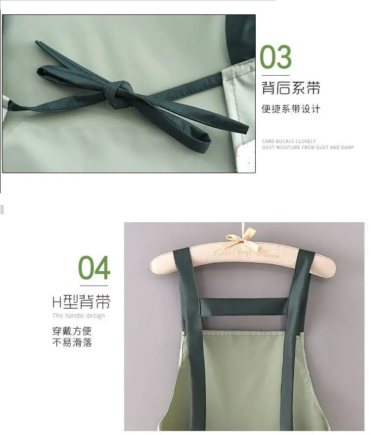 Kitchen Aprons for Woman Men Chef Work Apron for Grill Restaurant Bar Shop Cafes Beauty Nails Studios Uniform Avocado Lemon